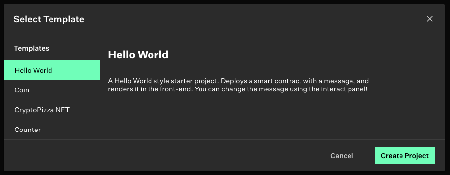 Create a "Hello World" fullstack dapp